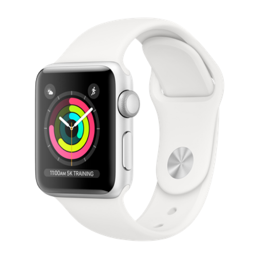 Apple Watch Series 3 / GPS / 38mm / Silver Aluminum Case with White